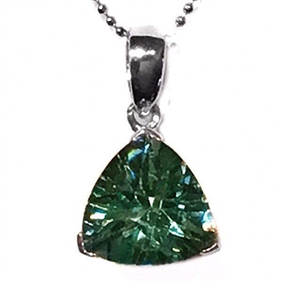 Sterling Silver Pendant- Lab Created Green Spinel