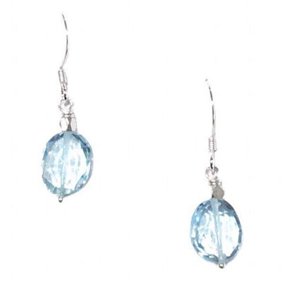 "Brilliant Topaz 2" Sterling Silver Drop Earrings- Blue Topaz