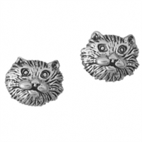 Sterling Silver Post Earring-Cat Head