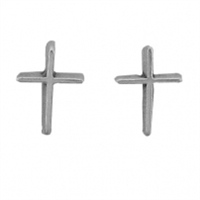 Sterling Silver Post Earring-Cross