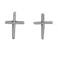 Sterling Silver Post Earring-Cross
