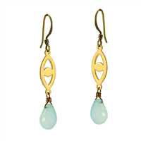 Seafoam Green Chalcedony Dangle Earrings