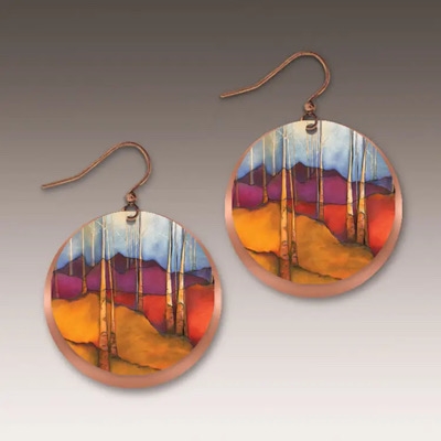 Trees and Hills Copper Halo Earrings