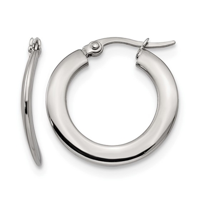 Stainless Steel Curved Hoop Earrings