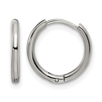 Stainless Steel Hinged Hoop Earrings