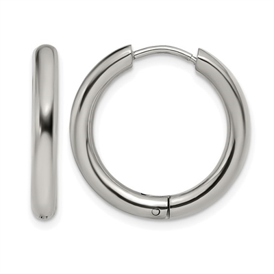 Stainless Steel Hinged Hoop Earrings