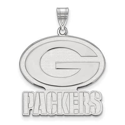 Green Bay Packers Sterling Silver Pendant- Extra Large