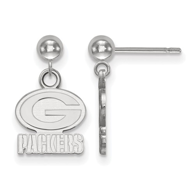Green Bay Packers Post Dangle Earrings- Small- Sterling Silver