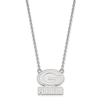 Green Bay Packers Necklace-Large- Sterling Silver