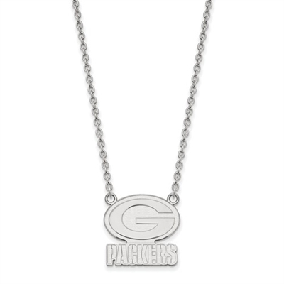 Green Bay Packers Necklace-Large- Sterling Silver