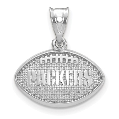 Green Bay Packers Sterling Silver Pendant- Football with Logo