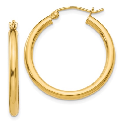 14K Gold Polished Hoop Earrings