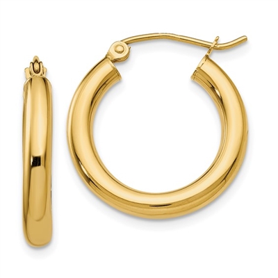 14K Gold Polished Hoop Earrings