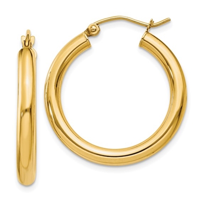 10K Gold Polished Hoop Earrings