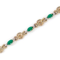 14K Emerald & Diamond Bracelet