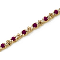 14K Ruby & Diamond Bracelet