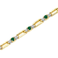 14K Emerald & Diamond Bracelet