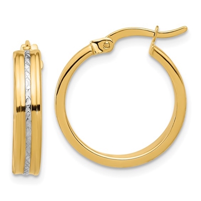 14k Two Tone Hoops