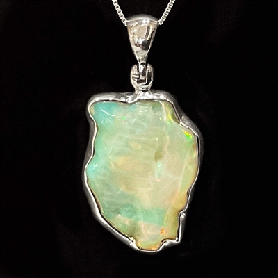 Sterling Silver Pendant- Ethiopian Opal Rough