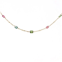 Assorted Tourmaline Bar Necklace