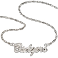 University of Wisconsin-  "Badgers" Script Necklace