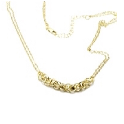 14K 2 Strand Double Ring Necklace