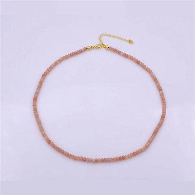 Dainty Rose Quartz Beaded Necklace