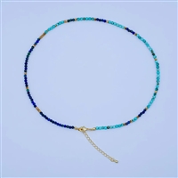 Turquoise & Lapis Gold Filled Necklace