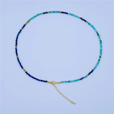 Turquoise & Lapis Gold Filled Necklace