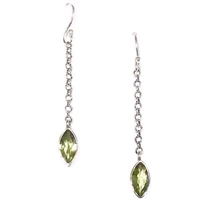 Sterling Silver Dangle Earrings- Peridot