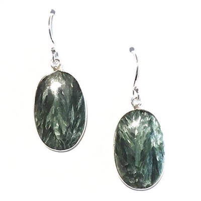 Sterling Silver Dangle Earrings-Seraphinite