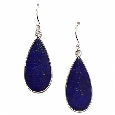 Sterling Silver Drop Earrings- Afghani Lapis Lazuli