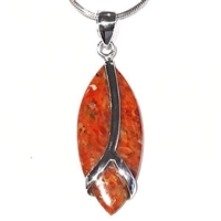 Sterling Silver Pendant- Coral