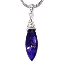 Sterling Silver Pendant--Sapphire- September Birthstone