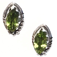 Sterling Silver Post Earrings- Peridot