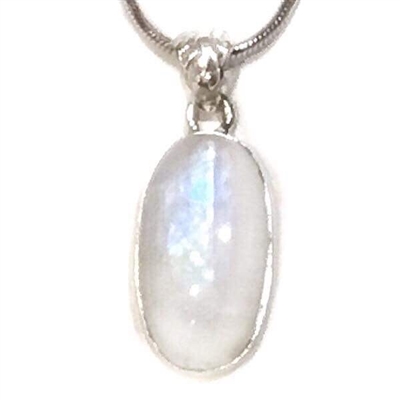 Sterling Silver Pendant/Necklace- Rainbow Moonstone