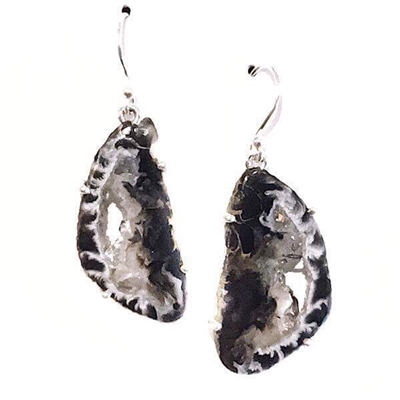 Sterling Silver Earrings- Geode