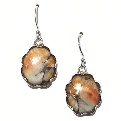 Sterling Silver Dangle Earrings- Spiny Oyster