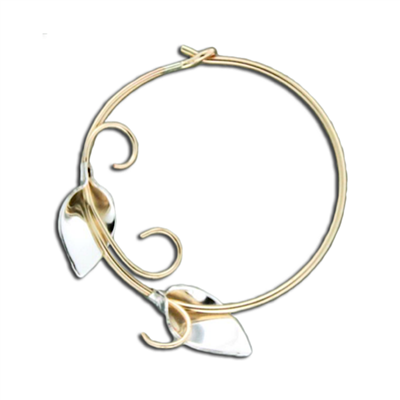 "Lily Vine" Hoop Earrings-Sterling Silver & Gold Filled