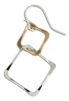 "Married Squares" Earrings-  Sterling Silver & Gold Filled