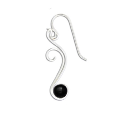 Sterling Silver "Floating Bead" Earring- Black Onyx