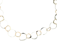 Staggered Link Necklace- Sterling Silver & Rose Gold Filled