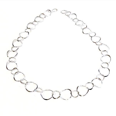 Staggered Link Necklace- Sterling Silver