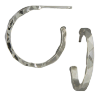 "Random Facet" Post Hoop Earring - Sterling Silver