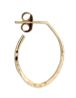 Hammered Oval Post Hoop Earring