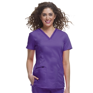 Healing Hands 2278 - Women's Jasmin V-Neck Stretch Solid Scrub Top