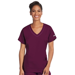 Barco 7187 - Women's Seamed V-Neck Solid Scrub Top