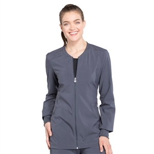 Infinity Women's Zip Front Warm-Up Solid Scrub Jacket