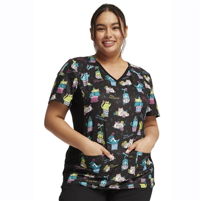 Cherokee CK636 - Women's V-Neck Print Scrub Top