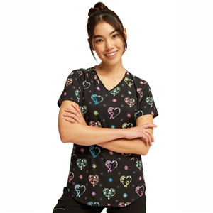 Cherokee CK637 - Women's V-Neck Print Scrub Top